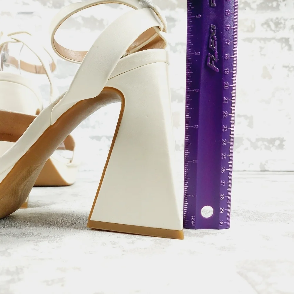 New ABOUND Tracy Ankle Strap Platform Sandal In Ivory T335